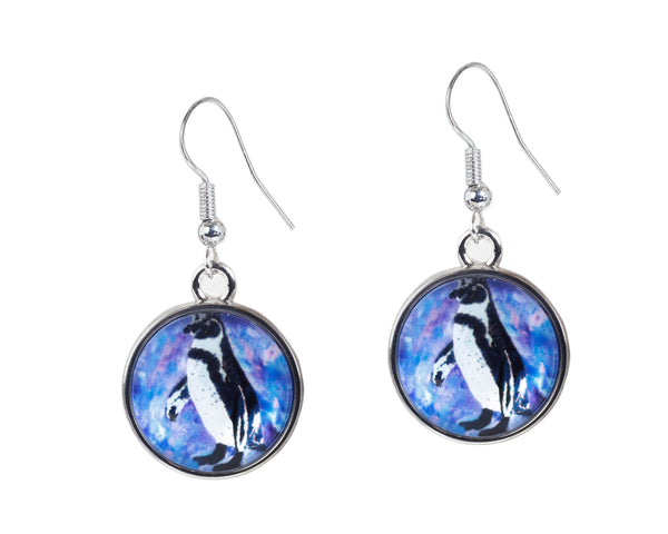 black foot penguin earrings