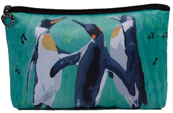 christmas penguins cosmetic bag