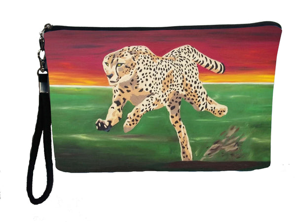 running cheetah wristlet