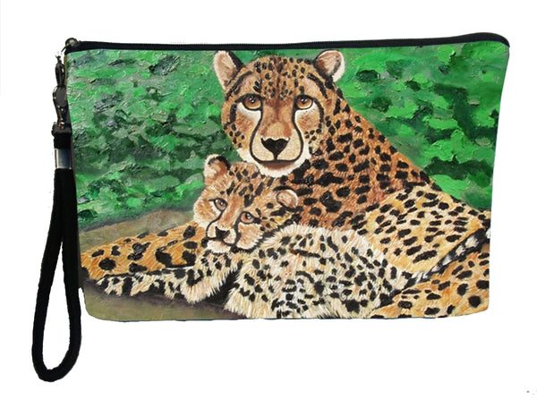 cheetah wristlet