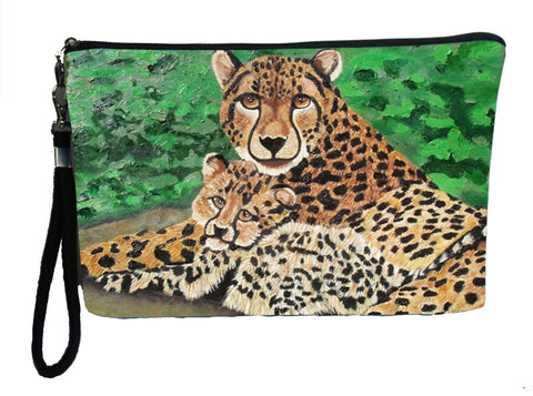 cheetah wristlet