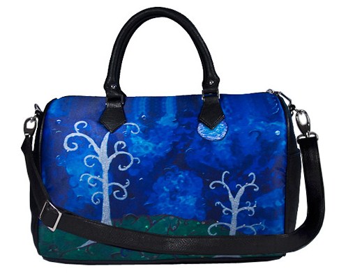 whimsical trees vegan leather bag