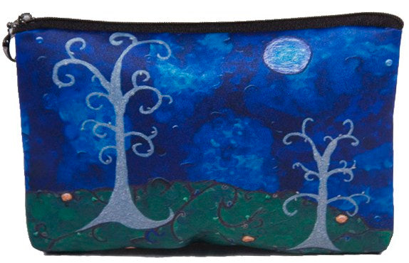 whimsical trees make-up bag