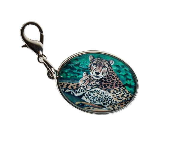 cheetah bag charm