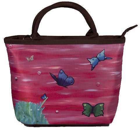 Butterflies pink small purse for girls