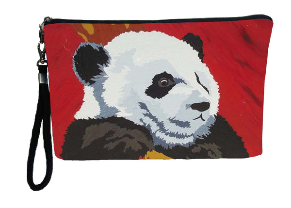 panda wristlet red