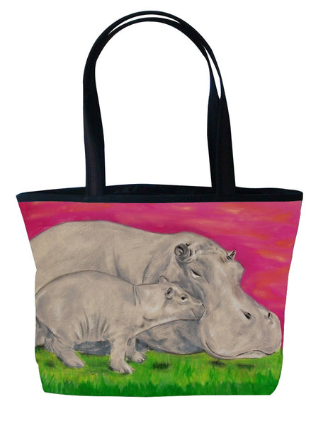 hippo tote bag