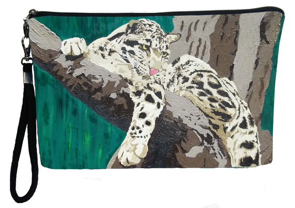 clouded leopard wristlet