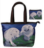 manatee handbag and matching change purse set