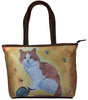 orange and white cat shoulder bag