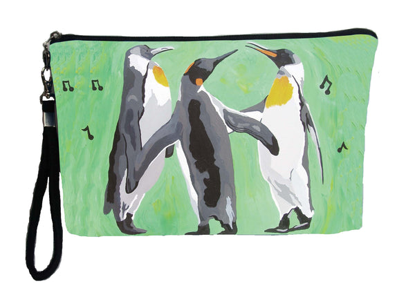 christmas singing penguins wristlet