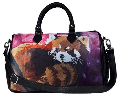 red panda vegan leather shoulder bag