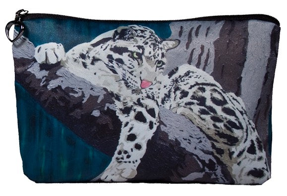 clouded leopard make-up bag