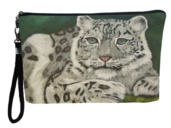 snow leopard  wristlet