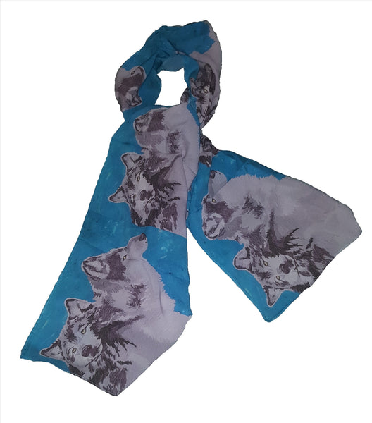 Animal Viscose Scarf- Wolves - Spirited Pack