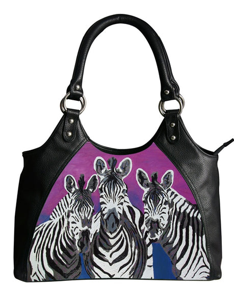 zebra leather shoudler bag