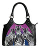 zebra leather shoudler bag