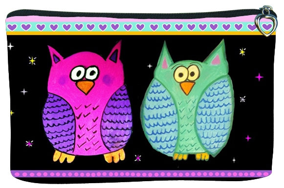 Cartoon cute owls make-up bag