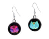 mismatched colorful owl earrings