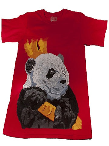 panda t-shirt made in the USA cotten red