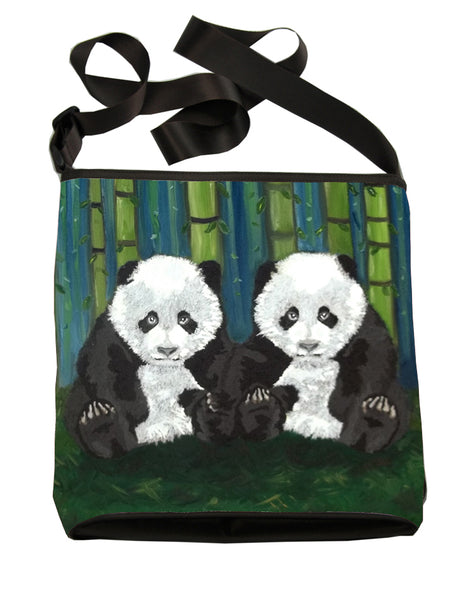 Panda cubs large cross body bag