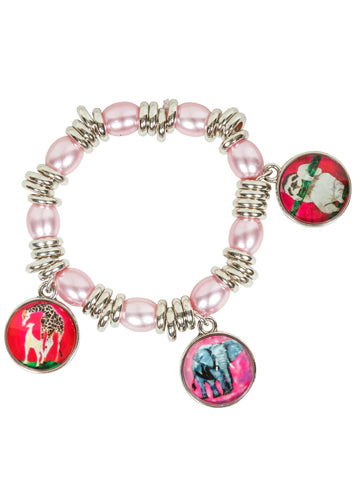 Pink Animal Charm Bracelet