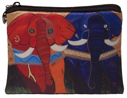 colorful african elephant coin purse