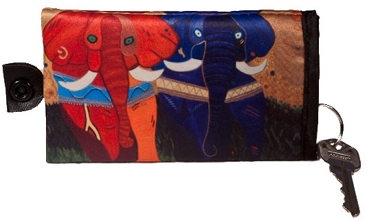 colorful african elephant key chain