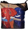 colorful african elephant large cross body bag