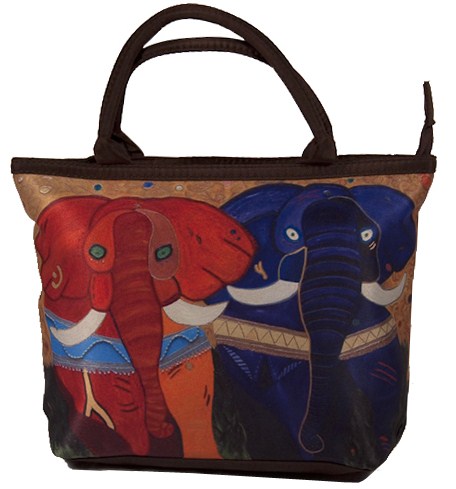 colorful african elephant bag