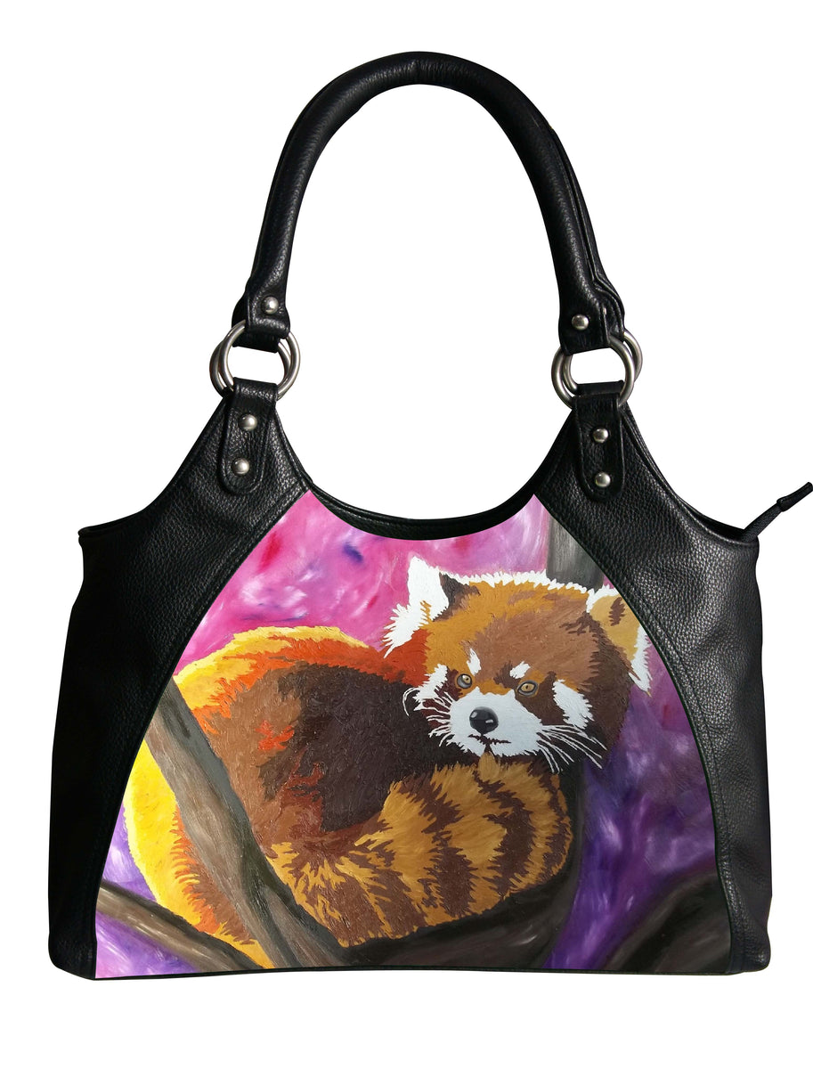 cute purple gray panda shoulder purse/pouch it has... - Depop