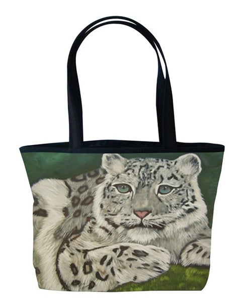 snow leopard tote bag
