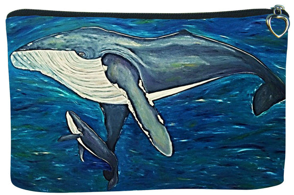humpback whale cosmetic bag