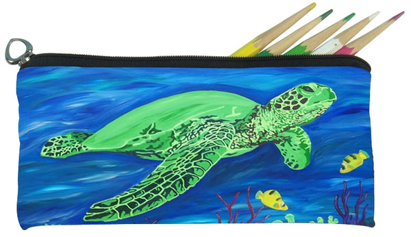 green sea turtle pencil bag soft eye glasses case