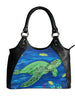sea turtle vegan leather shoulder bag