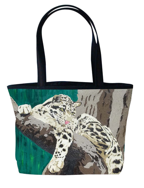 clouded leopard tote bag
