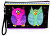 colorful owls wristlet