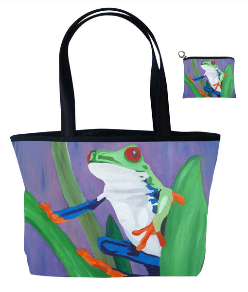 costa rican red eyed tree frog matching tote bag and coin purse