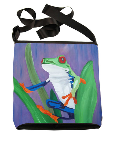 costa rican red eyed tree frog large cross body bag
