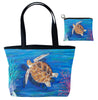 loggerhead sea turtle matching tote bag set with coin purse