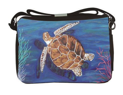 loggerhead sea turtle messenger bag