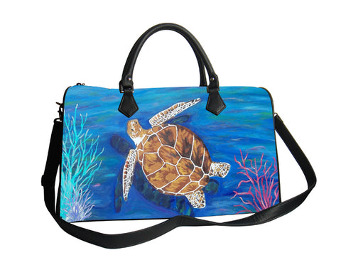 loggerhead sea turtle vegan leather bag