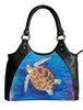loggerhead sea turtle leather shoulder bag