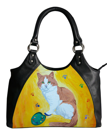 Cat vegan leather bag