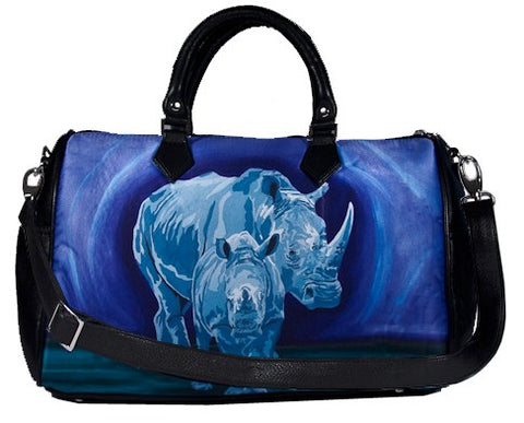 rhino vegan leather purple shoulder bag