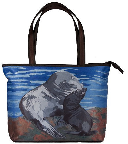 sea lion tote bag