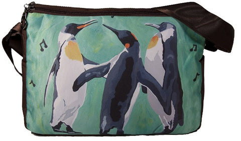 Hoilday penguins messenger bag