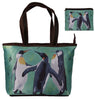 christmas penguins shoulder bag and matching change purse