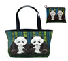 panda matching tote bag set