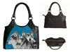 clouded leopard leather bag